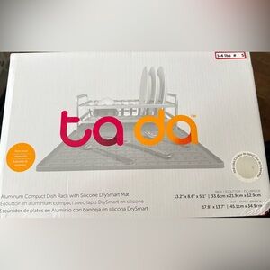 ta da Aluminum Dish Rack with Silicone Mat - Silver